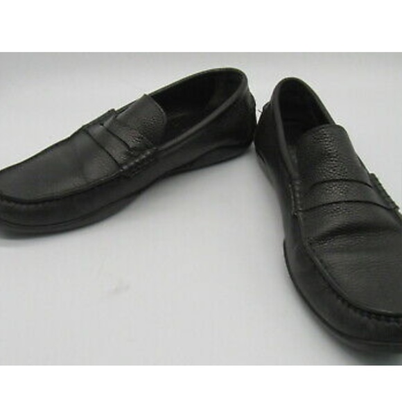 Harrys of London Men\'s Black Pebble Leather Loafers sz 8 main image 4